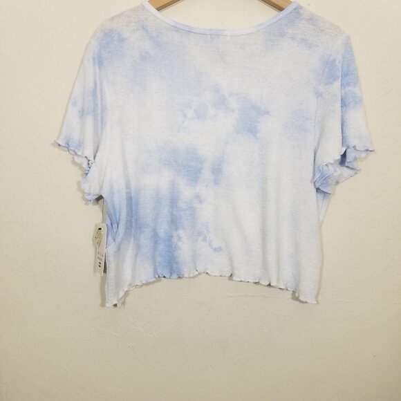 NWT Billabong Breeze By Top Tie Dye Cropped Blue/White Size M - Picture 6 of 7